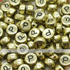 Vintage Gold Letter Alphabet Coin Beads (100 pcs)