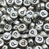Vintage Silver Letter Alphabet Coin Beads (100 pcs)