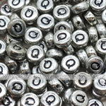 Vintage Silver Letter Alphabet Coin Beads (100 pcs)