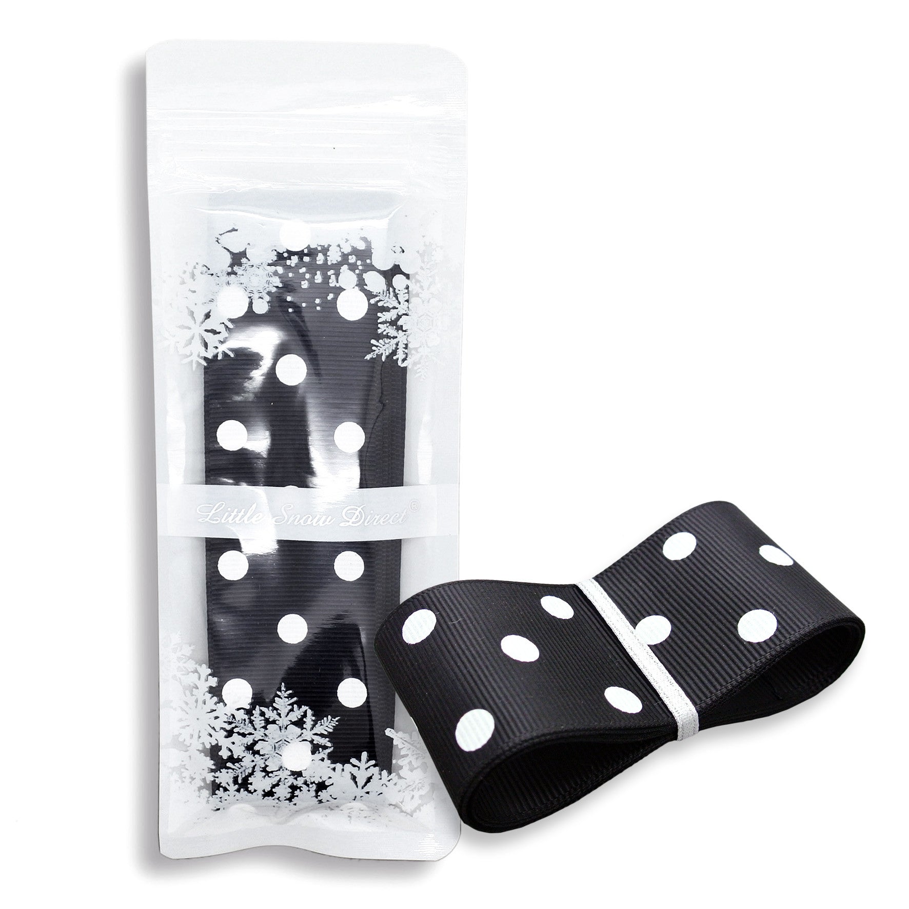Black 38mm Polka Dot Grosgrain Ribbon
