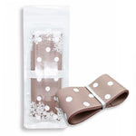 Taupe 38mm Polka Dot Grosgrain Ribbon