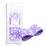 Lilac 38mm Polka Dot Grosgrain Ribbon