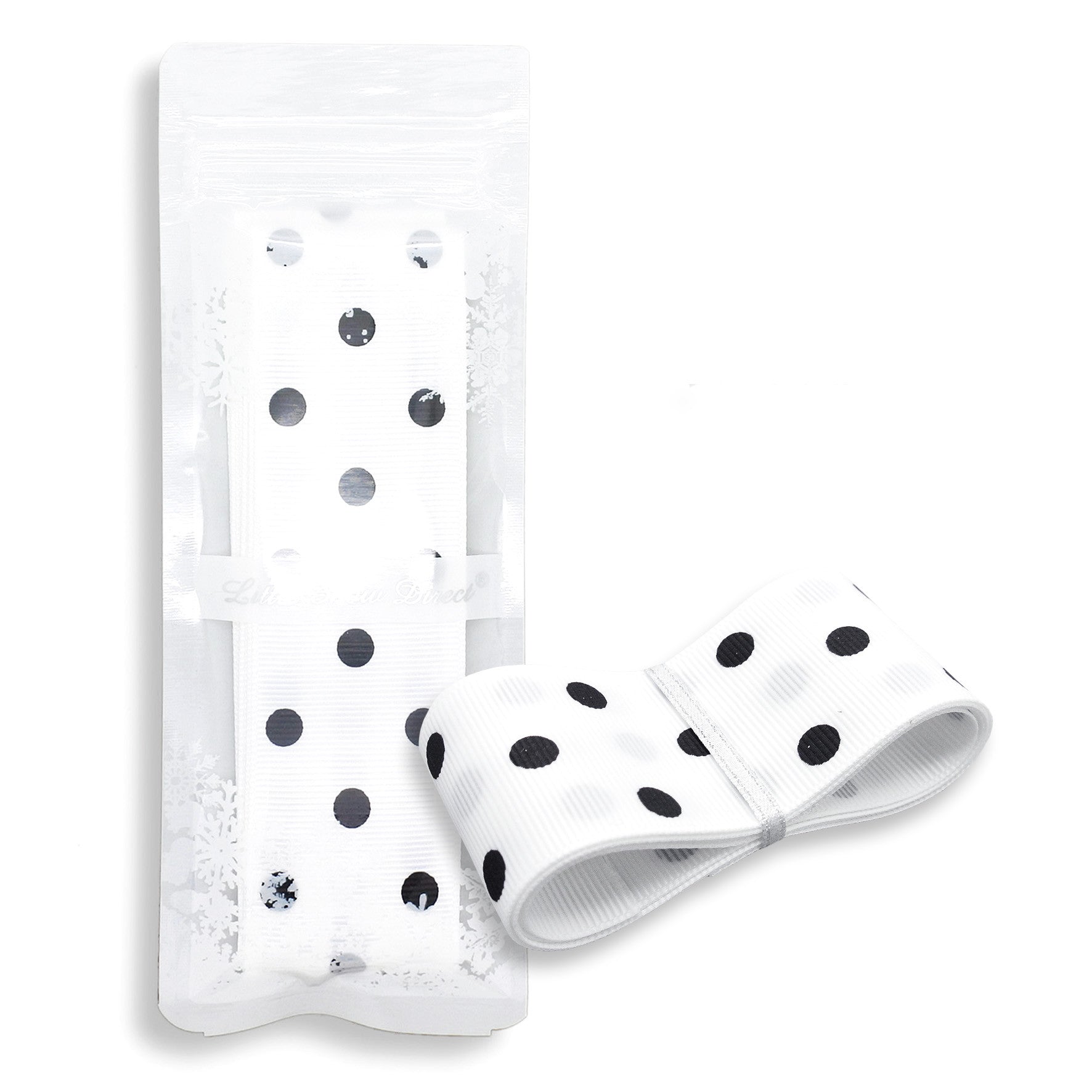 White 38mm Polka Dot Grosgrain Ribbon