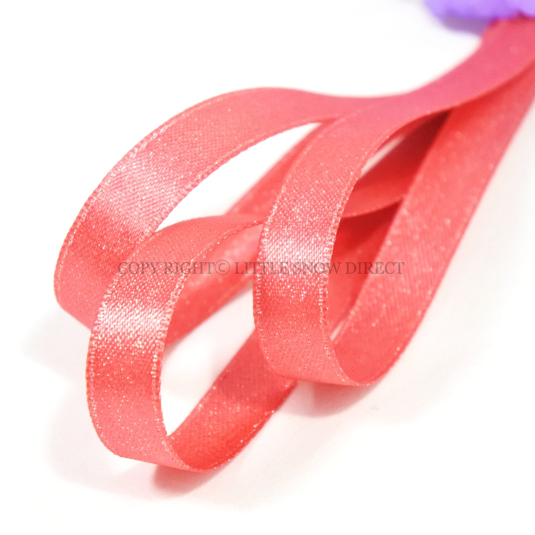 Coral Luxury Design Glitter Satin Ribbon-1Metre