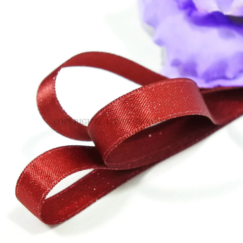 Dark Red Luxury Design Glitter Satin Ribbon-1Metre