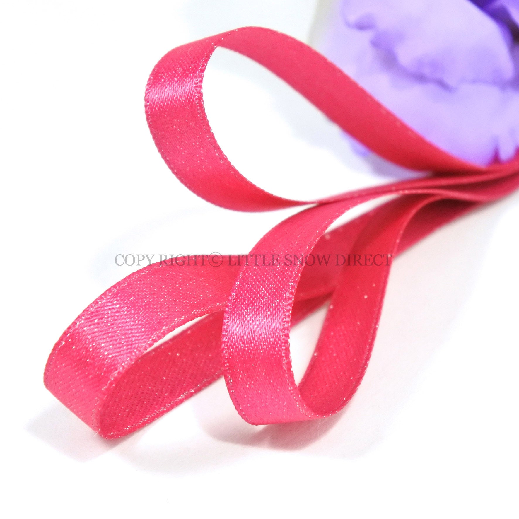 Cerise Luxury Design Glitter Satin Ribbon-1Metre