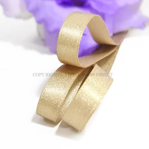Pale Gold Luxury Design Glitter Satin Ribbon-1Metre
