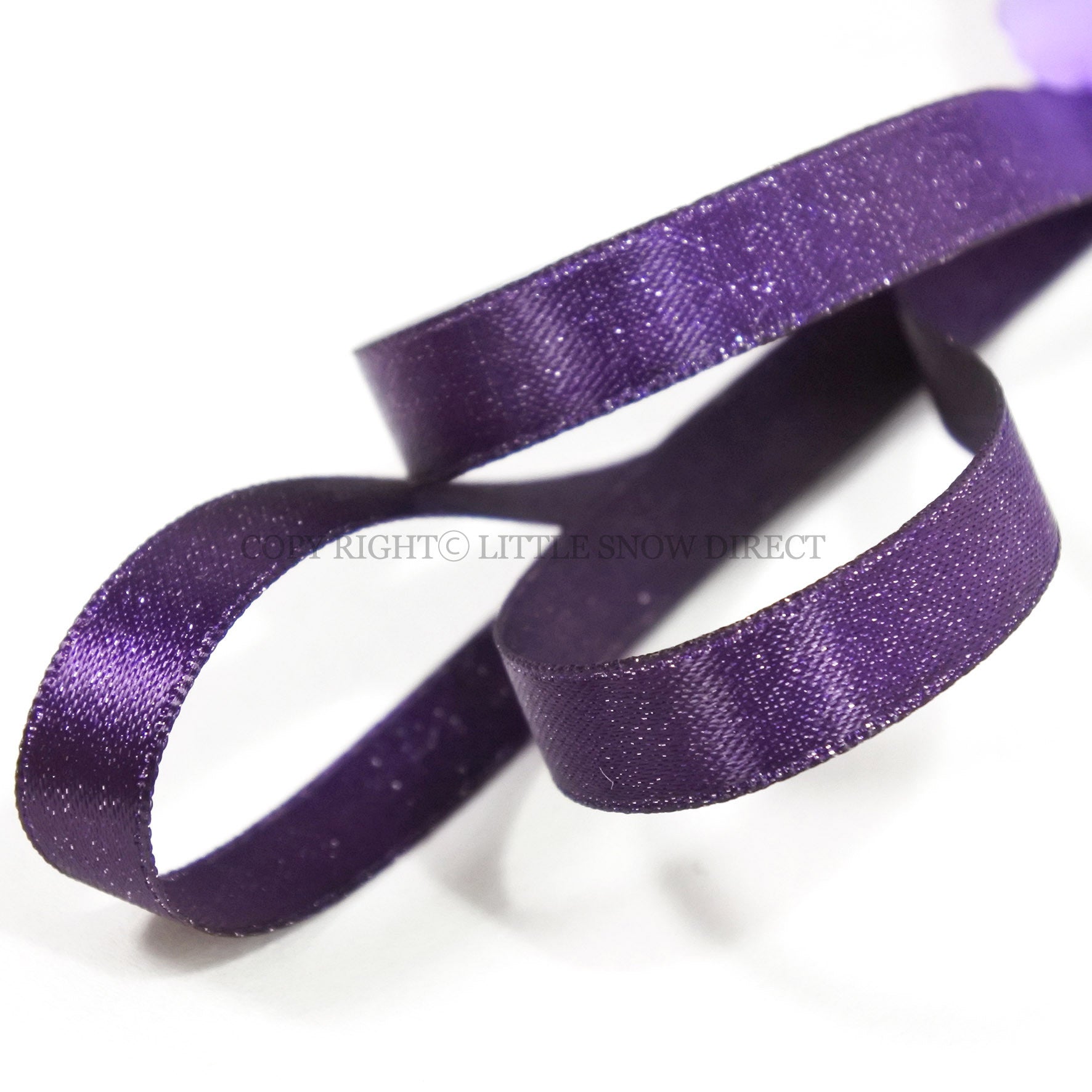 Plum Luxury Design Glitter Satin Ribbon-1Metre