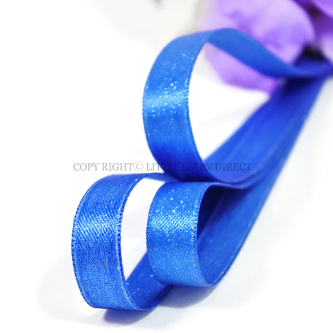 Royal Blue Luxury Design Glitter Satin Ribbon-1Metre