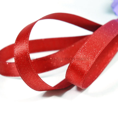 Red Luxury Design Glitter Satin Ribbon-1Metre