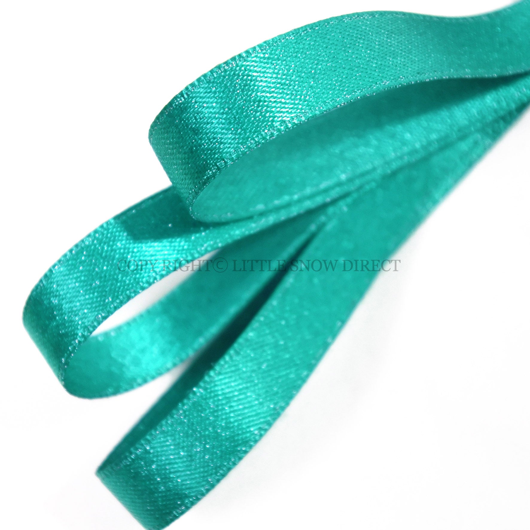 Teal Luxury Design Glitter Satin Ribbon-1Metre