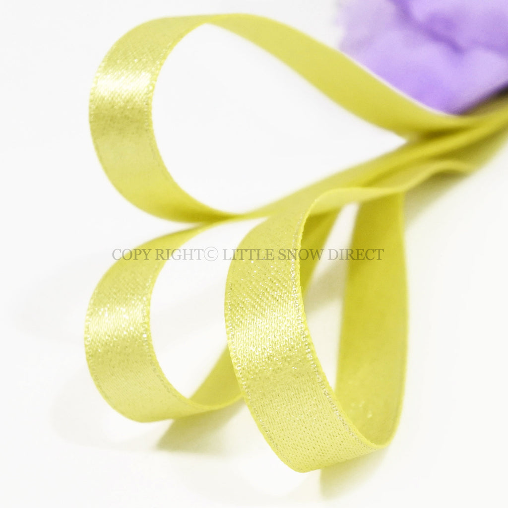 Lemon Luxury Design Glitter Satin Ribbon-1Metre