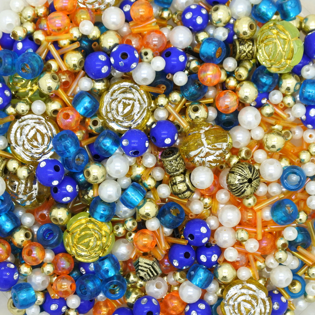 Blue Gold Jewellery Making Mixed Beads