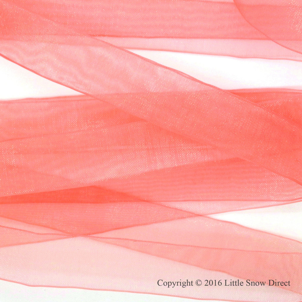 Peach Organza Sheer Ribbon