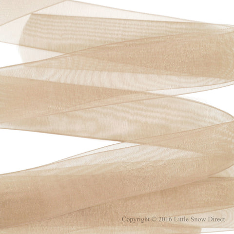 Taupe Organza Sheer Ribbon