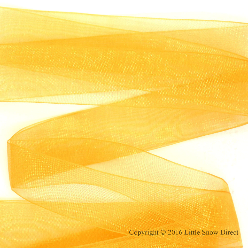 Yellow Gold Organza Sheer Ribbon