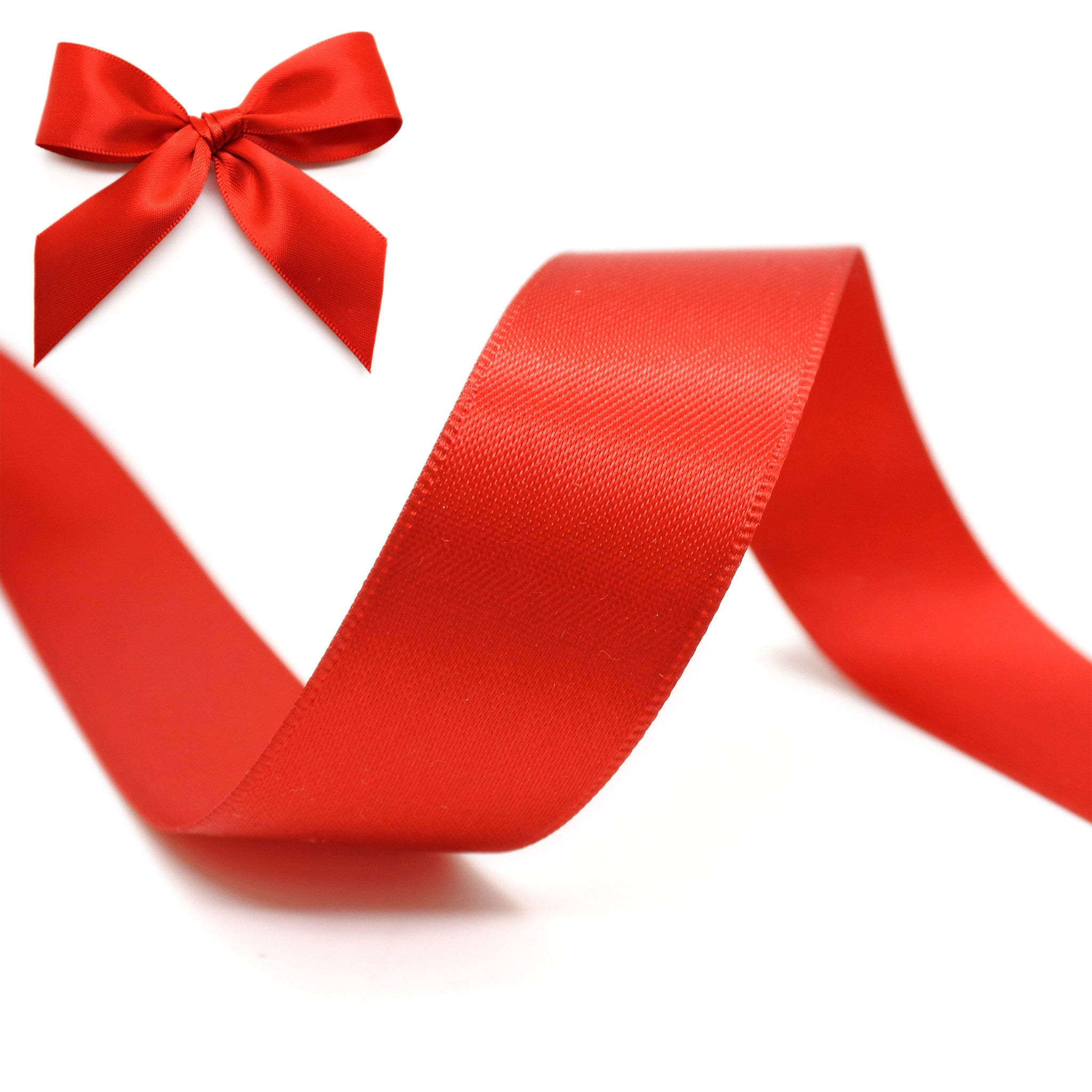 Hot Red Double Sided Satin Ribbon