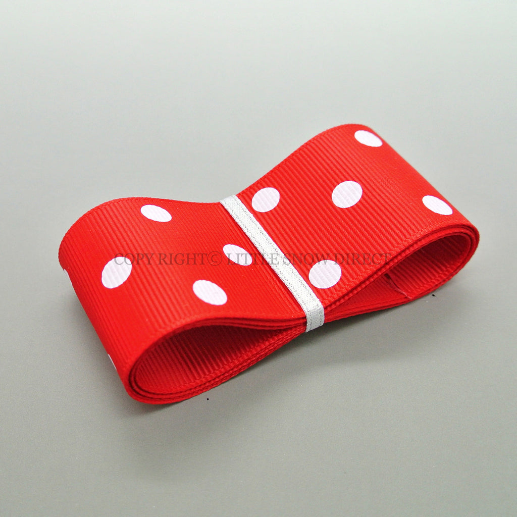 Red 38mm Polka Dot Grosgrain Ribbon