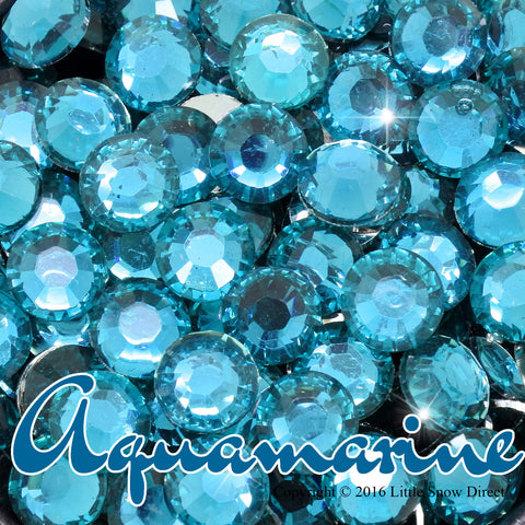Aquamarine Resin Flat Back Rhinestone Diamante Gems - 1000 pcs