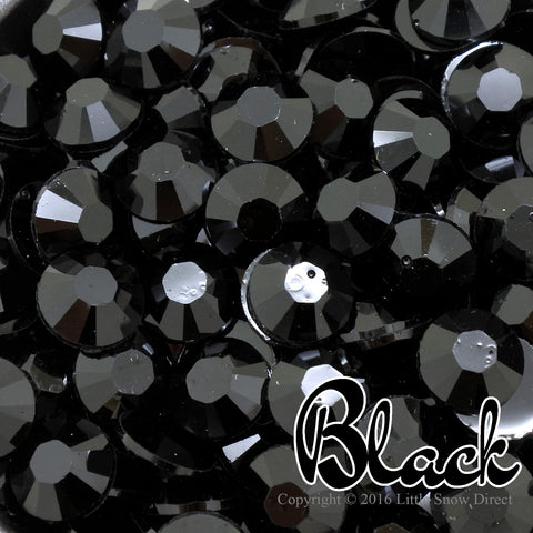 Black Resin Flat Back Rhinestone Diamante Gems - 1000 pcs