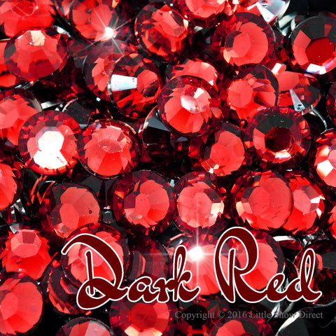 Dark Red Resin Flat Back Rhinestone Diamante Gems - 1000 pcs