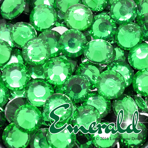 Emerald Resin Flat Back Rhinestone Diamante Gems - 1000 pcs