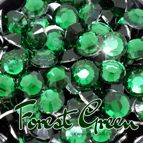 Forest Green Resin Flat Back Rhinestone Diamante Gems - 1000 pcs