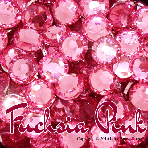 Fuchsia Pink Resin Flat Back Rhinestone Diamante Gems - 1000 pcs