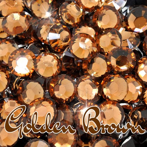 Golden Brown Resin Flat Back Rhinestone Diamante Gems - 1000 pcs