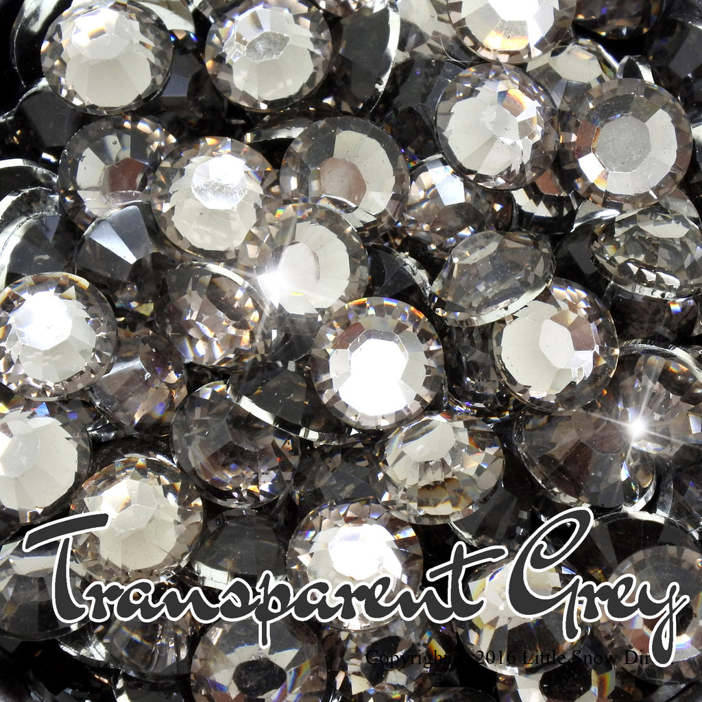 Transparent Grey Resin Flat Back Rhinestone Diamante Gems - 1000 pcs