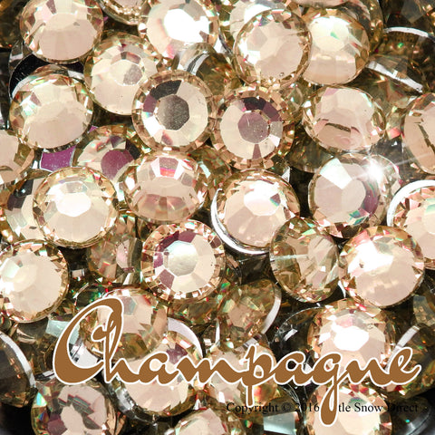 Champagne Resin Flat Back Rhinestone Diamante Gems - 1000 pcs