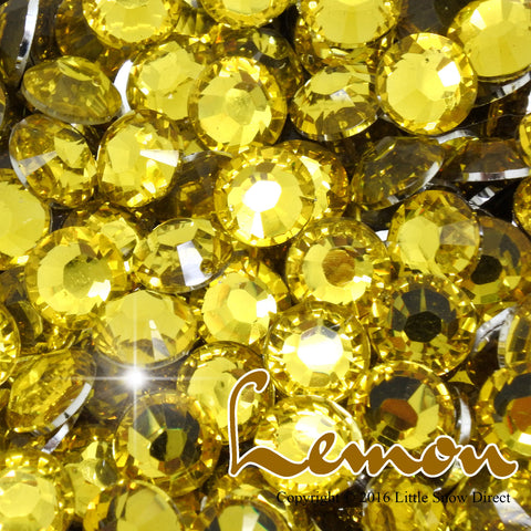 Lemon Resin Flat Back Rhinestone Diamante Gems - 1000 pcs