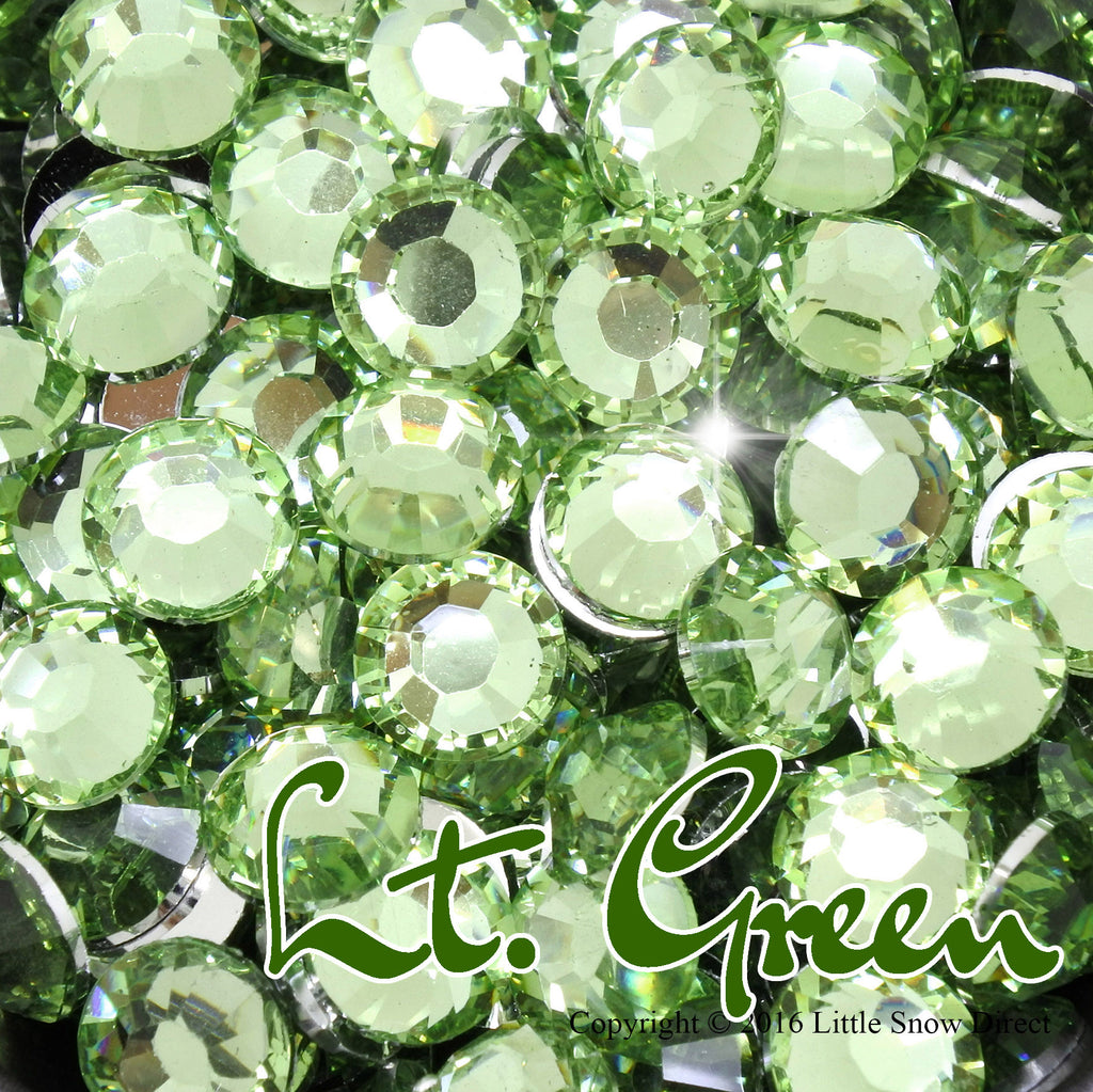 Light Green Resin Flat Back Rhinestone Diamante Gems - 1000 pcs