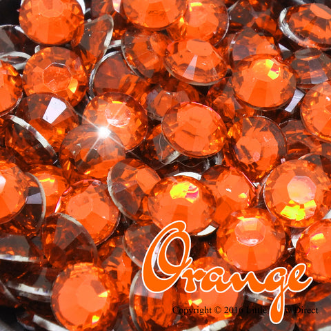 Orange Resin Flat Back Rhinestone Diamante Gems - 1000 pcs