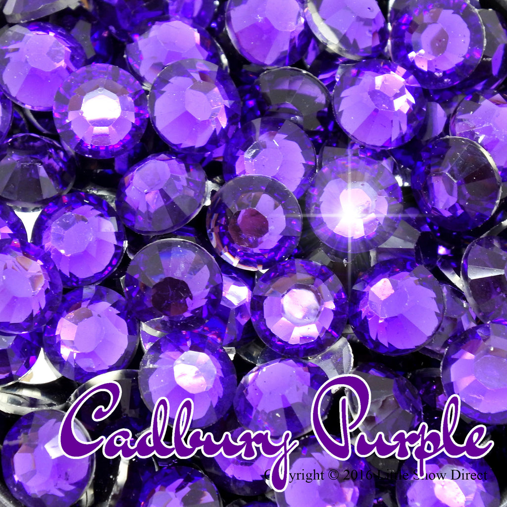Cadbury Purple Resin Flat Back Rhinestone Diamante Gems - 1000 pcs