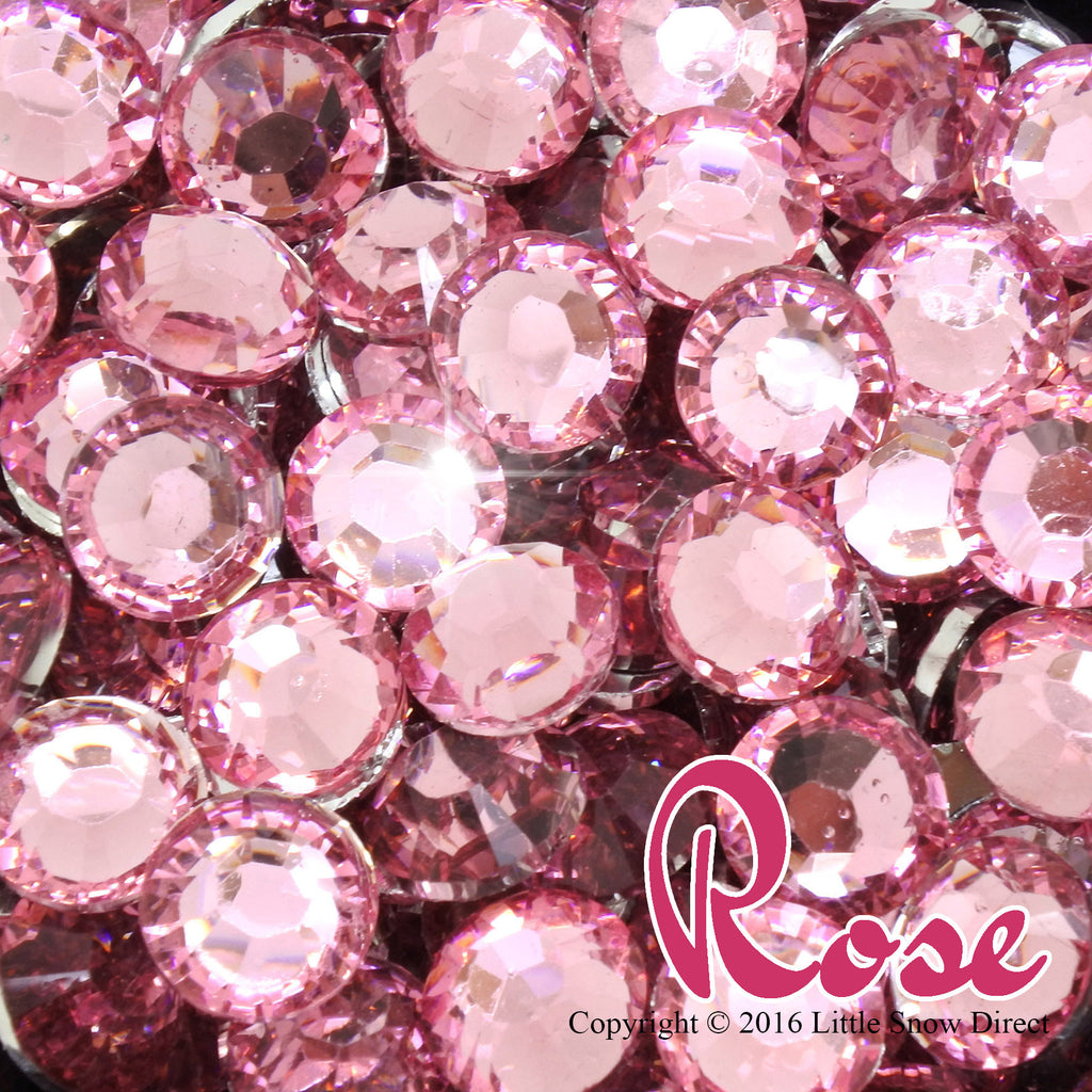 Rose Resin Flat Back Rhinestone Diamante Gems - 1000 pcs