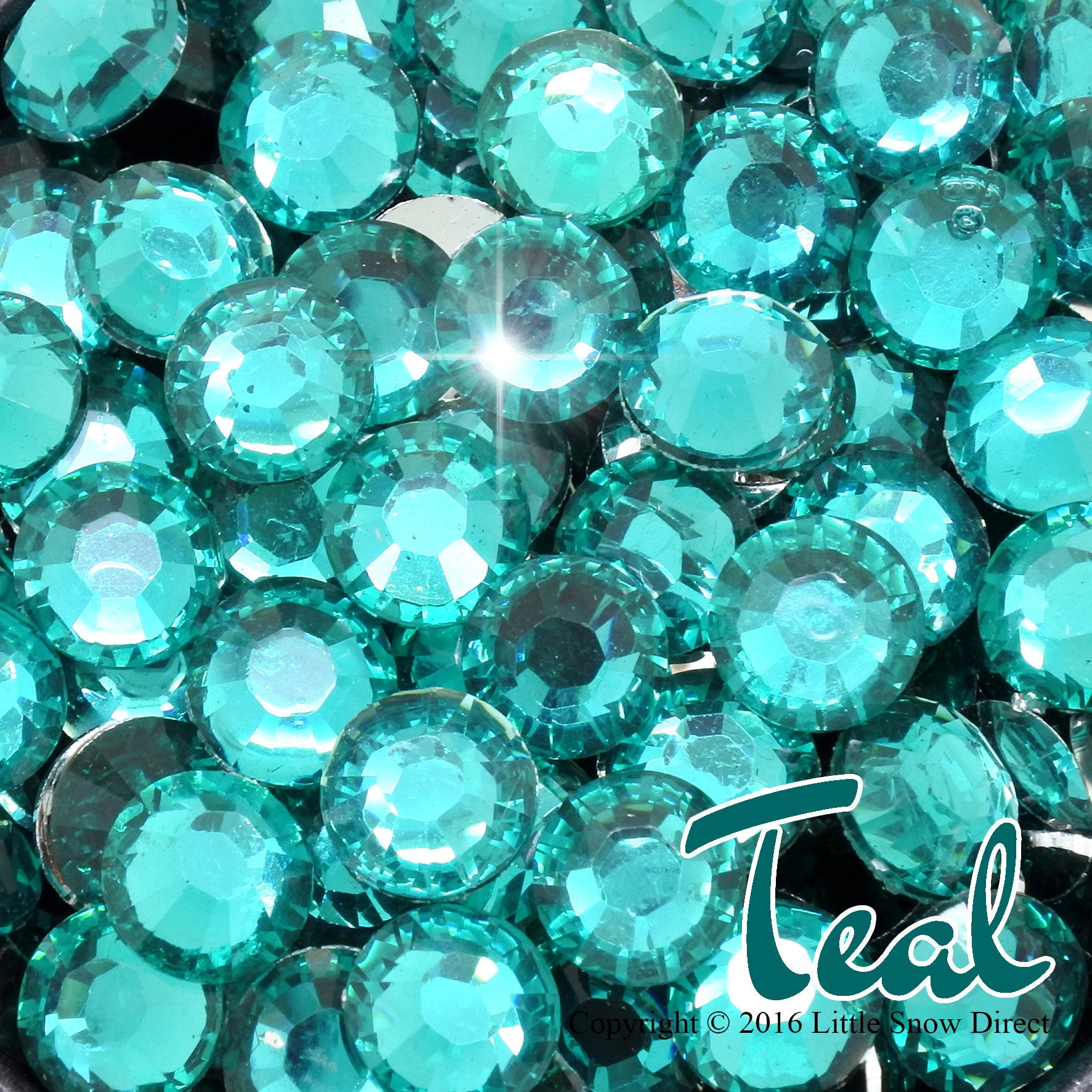 Teal Resin Flat Back Rhinestone Diamante Gems - 1000 pcs