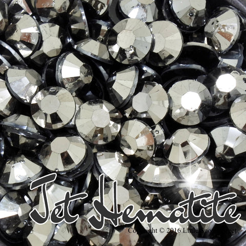 Jet Hematite Resin Flat Back Rhinestone Diamante Gems - 1000 pcs