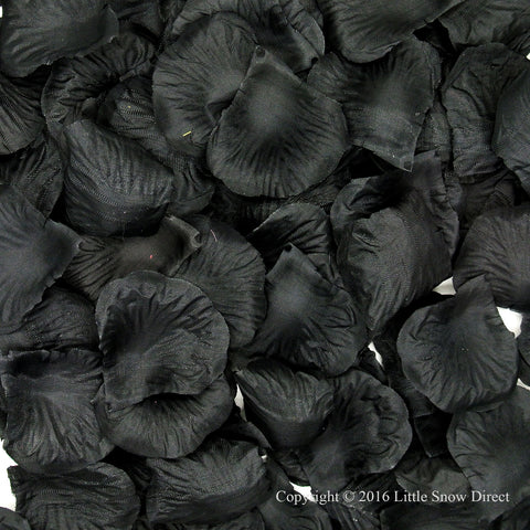 Black Artificial Silk Rose Petal Confetti - Pack of 100