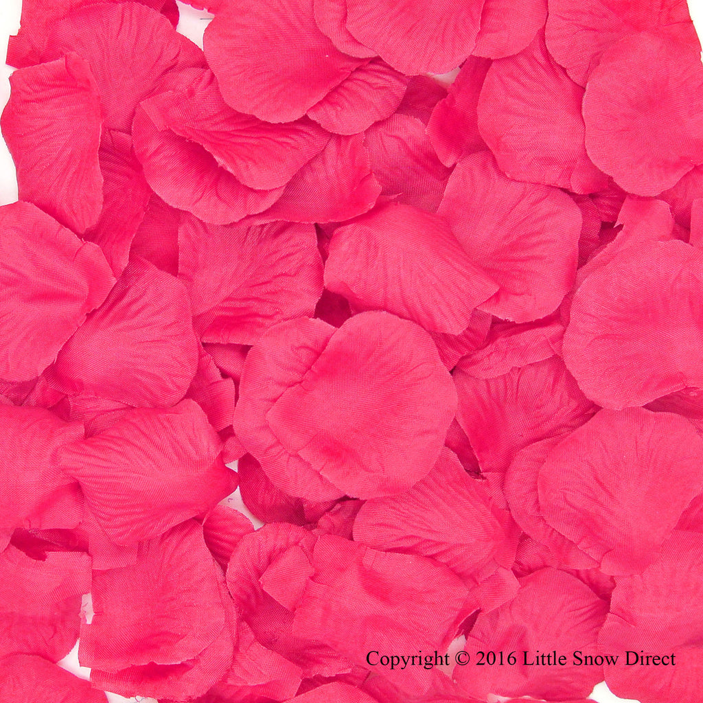 Fuchsia Pink Artificial Silk Rose Petal Confetti - Pack of 100