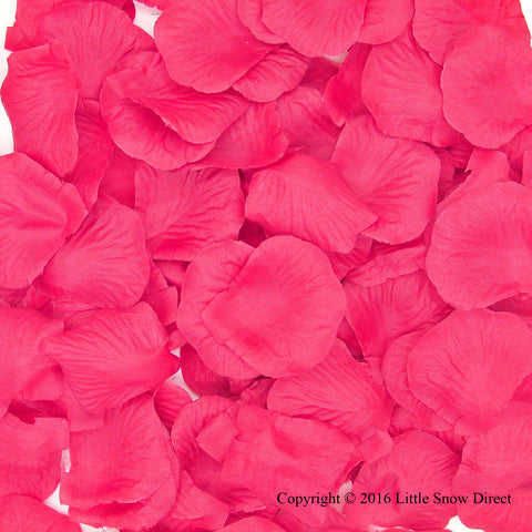Fuchsia Pink Artificial Silk Rose Petal Confetti - Pack of 100