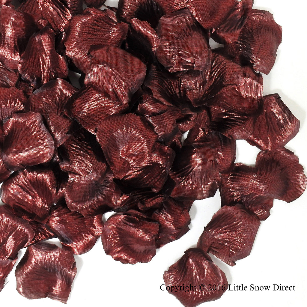Sparkling Burgundy Artificial Silk Rose Petal Confetti  - Pack of 100