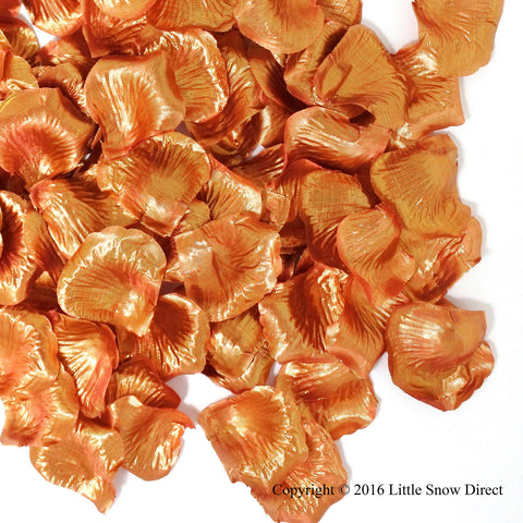 Sparkling Orange Artificial Silk Rose Petal Confetti - Pack of 100