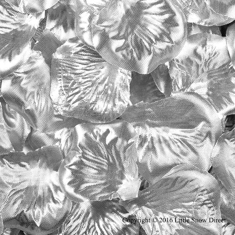 Metallic Silver Artificial Silk Rose Petal Confetti - Pack of 100
