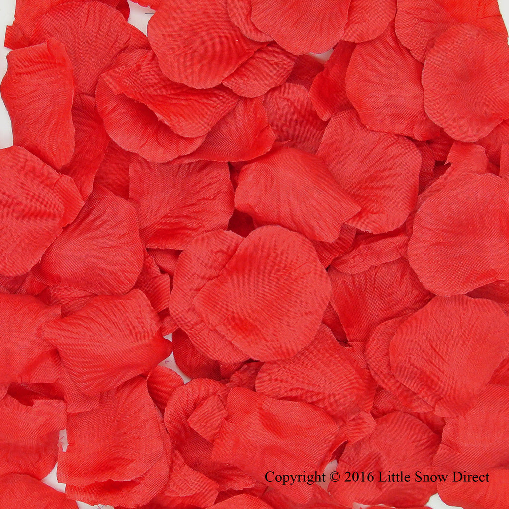 Red Artificial Silk Rose Petal Confetti - Pack of 100