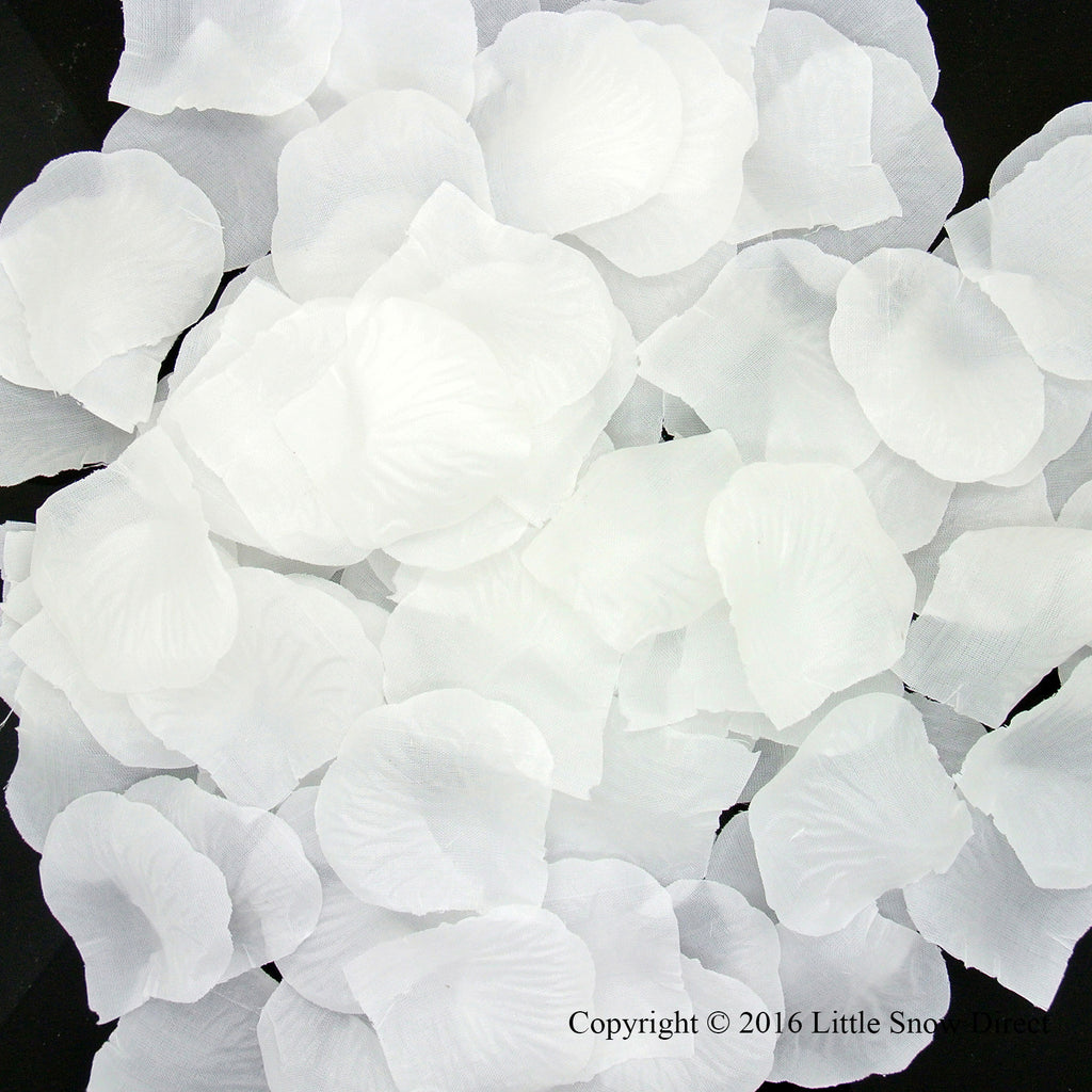 White Artificial Silk Rose Petal Confetti - Pack of 100