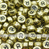 Vintage Gold Letter Alphabet Coin Beads (100 pcs)