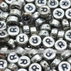 Vintage Silver Letter Alphabet Coin Beads (100 pcs)