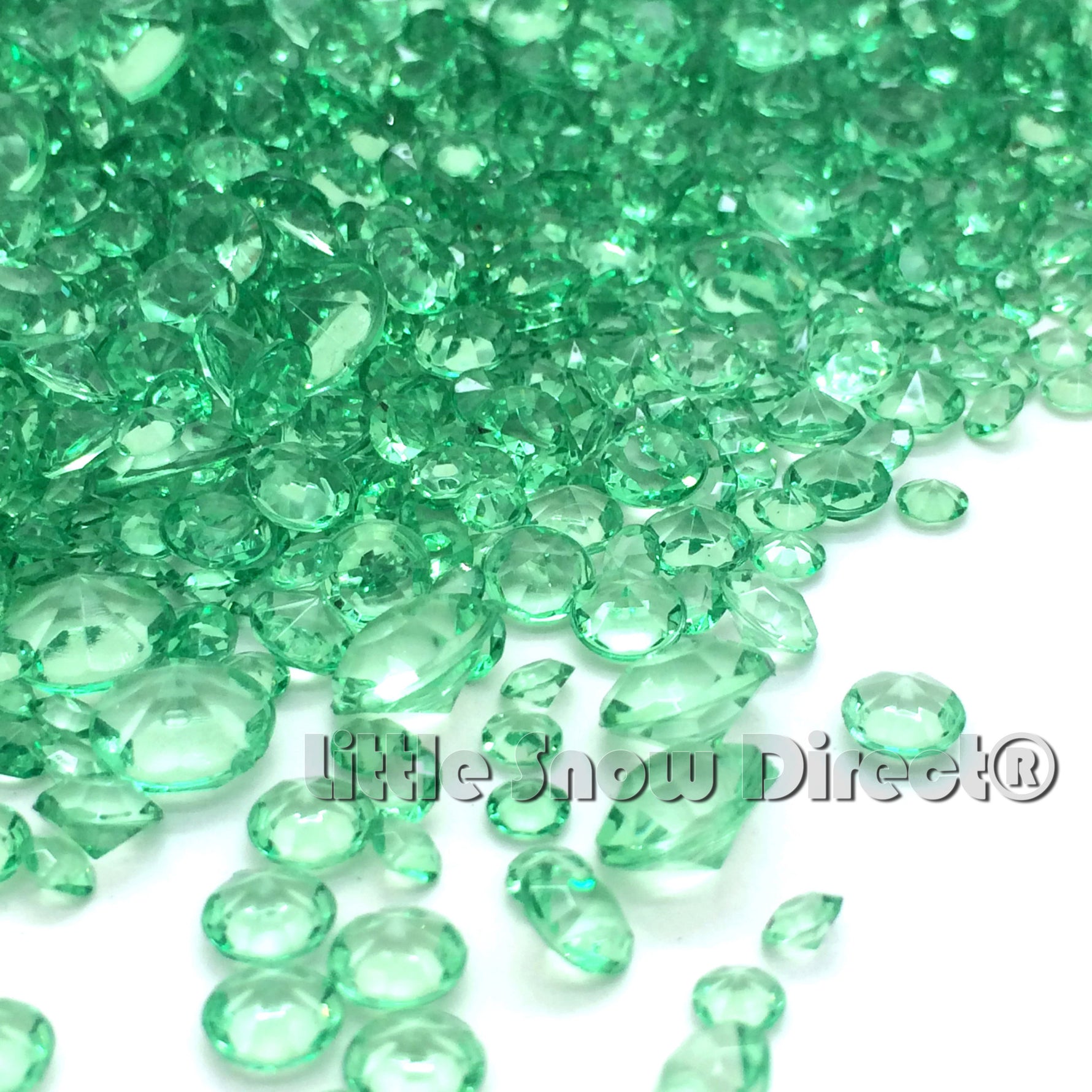 Emerald Green Table Crystal Scatter Diamonds