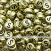 Vintage Gold Letter Alphabet Coin Beads (100 pcs)